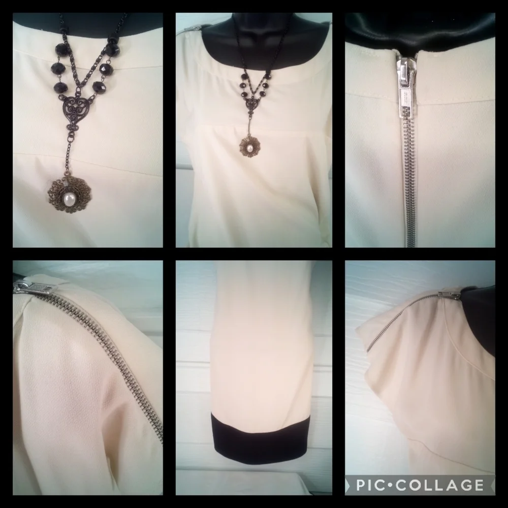 LOVE 21 Cream and Black Dress.23 - Picture 3 of 7